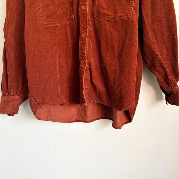 Levi's Button Up Corduroy Long Sleeve Top Orange Size XL - Picture 6 of 7
